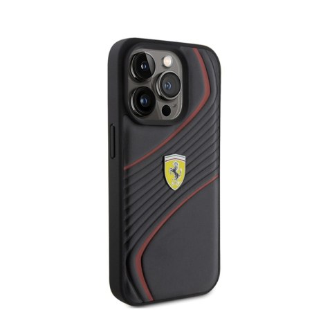 Ferrari Twist Metal Logo - Etui iPhone 15 Pro (czarny) Ferrari Twist Metal Logo - Etui iPhone 15 Pro (czarny)