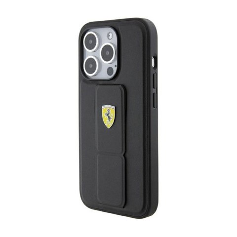 Ferrari Grip Stand Metal Logo - Etui iPhone 15 Pro (czarny) Ferrari Grip Stand Metal Logo - Etui iPhone 15 Pro (czarny)