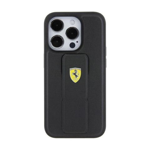 Ferrari Grip Stand Metal Logo - Etui iPhone 15 Pro (czarny) Ferrari Grip Stand Metal Logo - Etui iPhone 15 Pro (czarny)