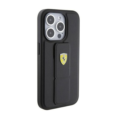 Ferrari Grip Stand Metal Logo - Etui iPhone 15 Pro (czarny) Ferrari Grip Stand Metal Logo - Etui iPhone 15 Pro (czarny)