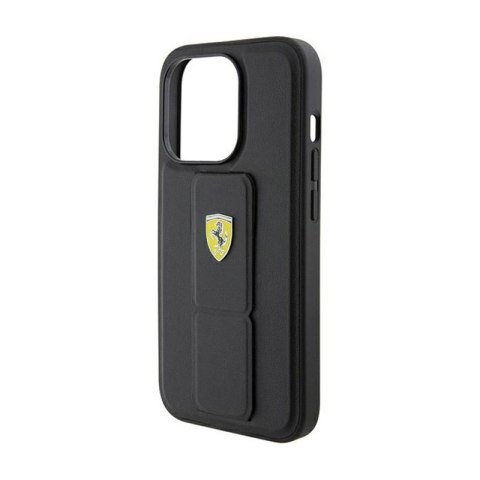 Ferrari Grip Stand Metal Logo - Etui iPhone 15 Pro (czarny) Ferrari Grip Stand Metal Logo - Etui iPhone 15 Pro (czarny)