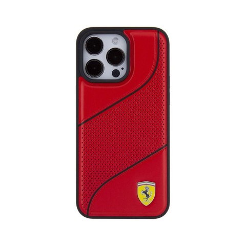 Ferrari Perforated Waves Metal Logo - Etui iPhone 15 Pro (czerwony) Ferrari Perforated Waves Metal Logo - Etui iPhone 15 Pro (czerwony)