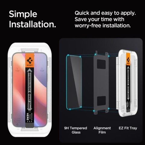 Spigen GLAS.TR EZ FIT 2-Pack - Szkło hartowane do iPhone 16 Pro Max 2 szt Spigen GLAS.TR EZ FIT 2-Pack - Szkło hartowane do iPhone 16 Pro Max 2 szt