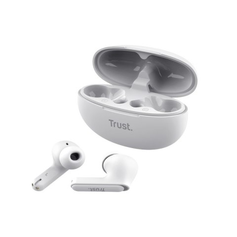 Trust Yavi - Bezprzewodowe słuchawki dokanałowe Bluetooth TWS z etui ładującym & ENC (Biały) Trust Yavi - Bezprzewodowe słuchawki dokanałowe Bluetooth TWS z etui ładującym & ENC (Biały)
