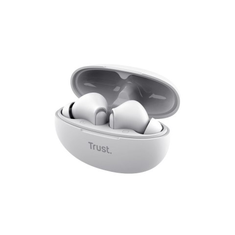 Trust Yavi - Bezprzewodowe słuchawki dokanałowe Bluetooth TWS z etui ładującym & ENC (Biały) Trust Yavi - Bezprzewodowe słuchawki dokanałowe Bluetooth TWS z etui ładującym & ENC (Biały)