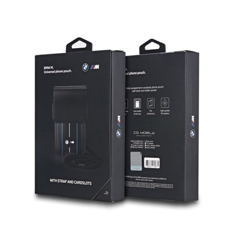 BMW Carbon Blue Stripes Wallet Bag - Torebka na telefon (czarny) BMW Carbon Blue Stripes Wallet Bag - Torebka na telefon (czarny)