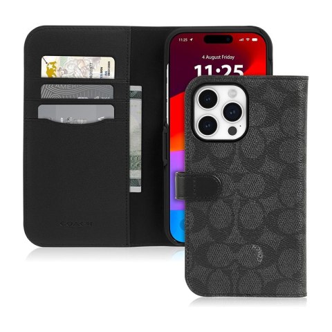 Coach Folio Signature C Case - Etui 2w1 z klapką iPhone 15 Pro Max (Charcoal) Coach Folio Signature C Case - Etui 2w1 z klapką iPhone 15 Pro Max (Charcoal)