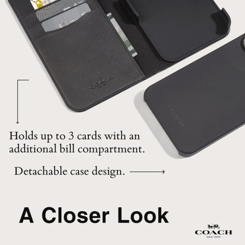 Coach Folio Signature C Case - Etui 2w1 z klapką iPhone 15 Pro Max (Charcoal) Coach Folio Signature C Case - Etui 2w1 z klapką iPhone 15 Pro Max (Charcoal)