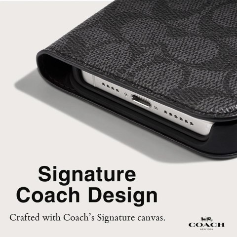 Coach Folio Signature C Case - Etui 2w1 z klapką iPhone 15 Pro Max (Charcoal) Coach Folio Signature C Case - Etui 2w1 z klapką iPhone 15 Pro Max (Charcoal)