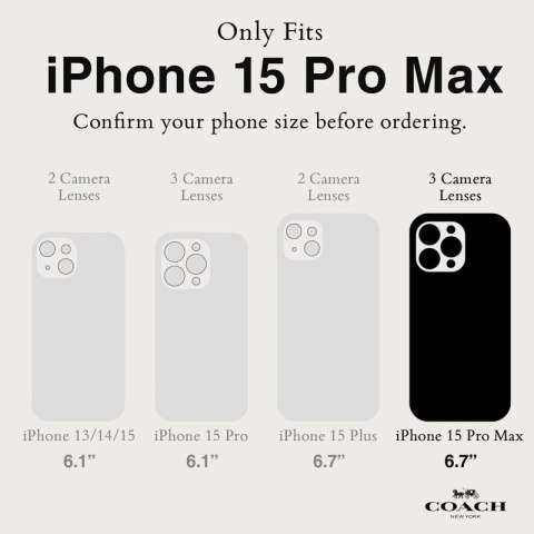 Coach Folio Signature C Case - Etui 2w1 z klapką iPhone 15 Pro Max (Charcoal) Coach Folio Signature C Case - Etui 2w1 z klapką iPhone 15 Pro Max (Charcoal)