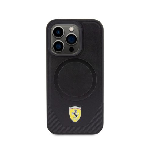 Ferrari Carbon Metal Logo MagSafe - Etui iPhone 15 Pro (czarny) Ferrari Carbon Metal Logo MagSafe - Etui iPhone 15 Pro (czarny)
