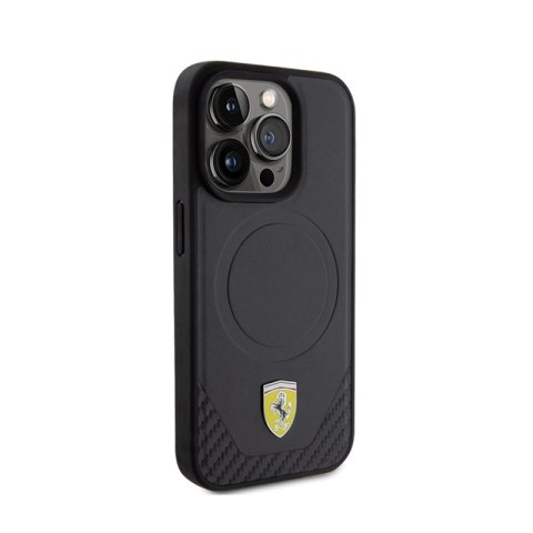 Ferrari Carbon Metal Logo MagSafe - Etui iPhone 15 Pro (czarny) Ferrari Carbon Metal Logo MagSafe - Etui iPhone 15 Pro (czarny)