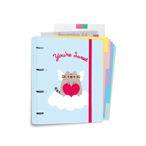 Pusheen - Segregator A4 z kolekcji Purrfect Love z kartkami (4 ringi, gumka) Pusheen - Segregator A4 z kolekcji Purrfect Love z kartkami (4 ringi, gumka)
