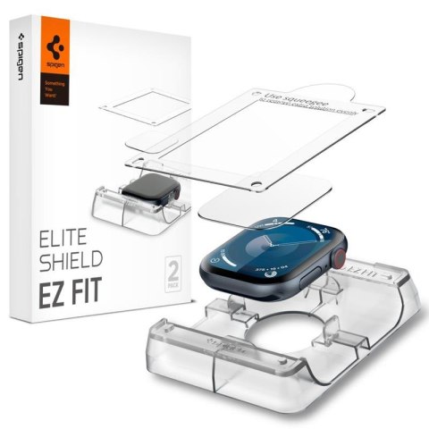 Spigen Elite Shield EZ Fit 2-Pack - Szkło hybrydowe do Apple Watch 10 42 mm (Przezroczysty) Spigen Elite Shield EZ Fit 2-Pack - Szkło hybrydowe do Apple Watch 10 42 mm (Przezroczysty)