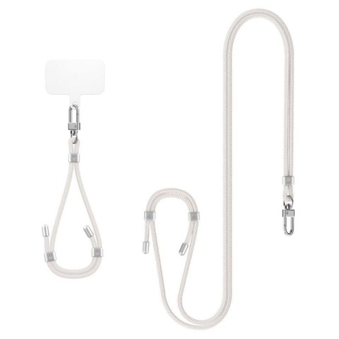 Spigen Universal Strap Set Crossbody & Wrist - Pasek do telefonu na ramię + na nadgarstek (Pearl White) Spigen Universal Strap Set Crossbody & Wrist - Pasek do telefonu na ramię + na nadgarstek (Pearl White)