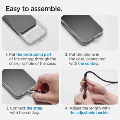 Spigen Universal Strap Set Crossbody & Wrist - Pasek do telefonu na ramię + na nadgarstek (Pearl White) Spigen Universal Strap Set Crossbody & Wrist - Pasek do telefonu na ramię + na nadgarstek (Pearl White)