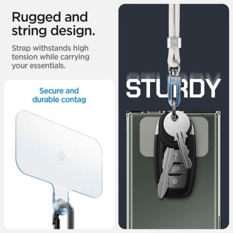 Spigen Universal Strap Set Crossbody & Wrist - Pasek do telefonu na ramię + na nadgarstek (Pearl White) Spigen Universal Strap Set Crossbody & Wrist - Pasek do telefonu na ramię + na nadgarstek (Pearl White)