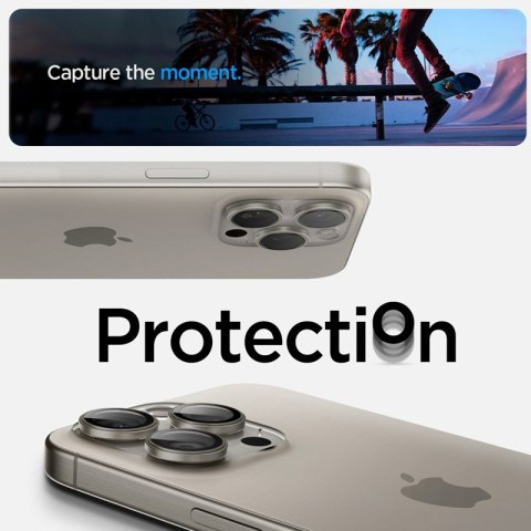 Spigen Optik Pro GLAS.TR EZ Fit Camera Protector 2-Pack - Szkło ochronne na obiektyw do iPhone 15 Pro / 15 Pro Max / iPhone 14 P Spigen Optik Pro GLAS.TR EZ Fit Camera Protector 2-Pack - Szkło ochronne na obiektyw do iPhone 15 Pro / 15 Pro Max / iPhone 14 P