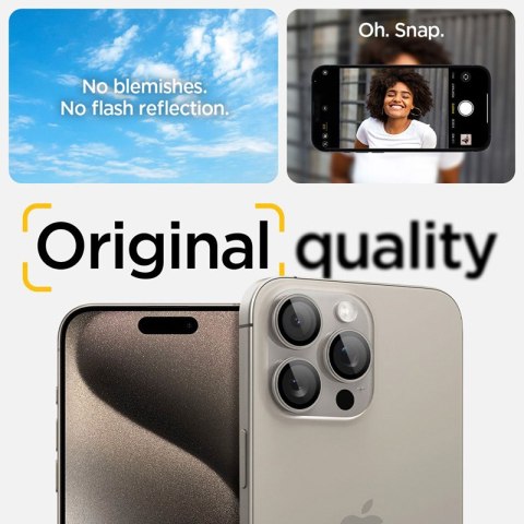 Spigen Optik Pro GLAS.TR EZ Fit Camera Protector 2-Pack - Szkło ochronne na obiektyw do iPhone 15 Pro / 15 Pro Max / iPhone 14 P Spigen Optik Pro GLAS.TR EZ Fit Camera Protector 2-Pack - Szkło ochronne na obiektyw do iPhone 15 Pro / 15 Pro Max / iPhone 14 P