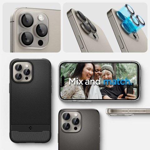 Spigen Optik Pro GLAS.TR EZ Fit Camera Protector 2-Pack - Szkło ochronne na obiektyw do iPhone 15 Pro / 15 Pro Max / iPhone 14 P Spigen Optik Pro GLAS.TR EZ Fit Camera Protector 2-Pack - Szkło ochronne na obiektyw do iPhone 15 Pro / 15 Pro Max / iPhone 14 P