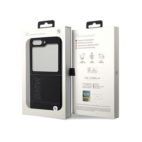 BMW Leather Hot Stamp - Etui Samsung Galaxy Z Flip 5 (czarny) BMW Leather Hot Stamp - Etui Samsung Galaxy Z Flip 5 (czarny)