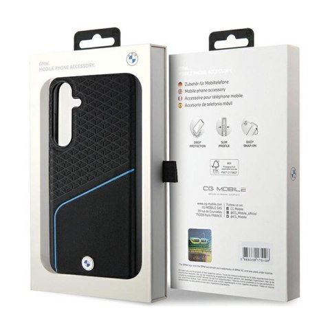 BMW Signature Leather Textured & Line MagSafe - Etui Samsung Galaxy S24 (czarny) BMW Signature Leather Textured & Line MagSafe - Etui Samsung Galaxy S24 (czarny)