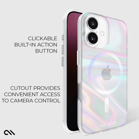 Case-Mate Soap Bubble MagSafe - Etui iPhone 16 (Iridescent) Case-Mate Soap Bubble MagSafe - Etui iPhone 16 (Iridescent)