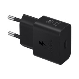 Samsung Oryginalna Ładowarka Sieciowa Samsung GaN Super Fast Charger EP-T2510XBEGEU USB Typ C 3A 25W czarna blister