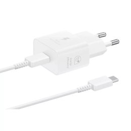 Samsung Oryginalna Ładowarka Sieciowa Samsung GaN Super Fast Charger EP-T2510XWEGEU USB Typ C 3A 25W biały blister