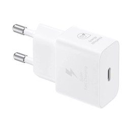 Samsung Oryginalna Ładowarka Sieciowa Samsung GaN Super Fast Charger EP-T2510XWEGEU USB Typ C 3A 25W biały blister