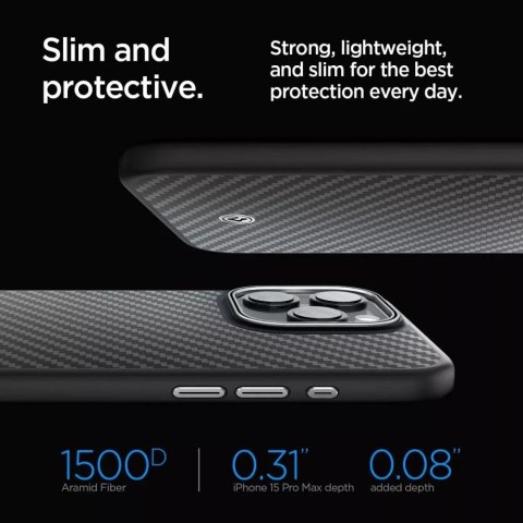 Spigen Etui Spigen Enzo Aramid Mag Magsafe do Apple iPhone 15 Pro Max Matte Black Spigen Etui Spigen Enzo Aramid Mag Magsafe do Apple iPhone 15 Pro Max Matte Black
