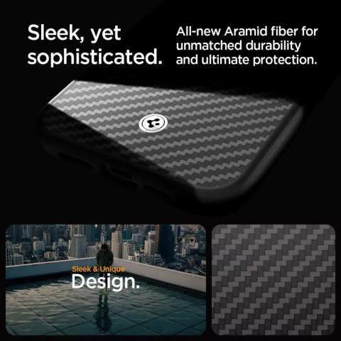 Spigen Etui Spigen Enzo Aramid Mag Magsafe do Apple iPhone 15 Pro Matte Black Spigen Etui Spigen Enzo Aramid Mag Magsafe do Apple iPhone 15 Pro Matte Black