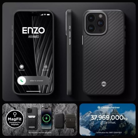 Spigen Etui Spigen Enzo Aramid Mag Magsafe do Apple iPhone 15 Pro Matte Black Spigen Etui Spigen Enzo Aramid Mag Magsafe do Apple iPhone 15 Pro Matte Black