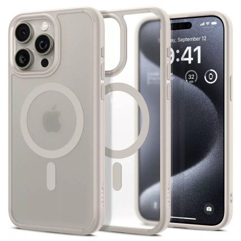 Spigen Etui Spigen Ultra Hybrid Mag Magsafe do Apple iPhone 15 Pro Frost Natural Titanium Spigen Etui Spigen Ultra Hybrid Mag Magsafe do Apple iPhone 15 Pro Frost Natural Titanium
