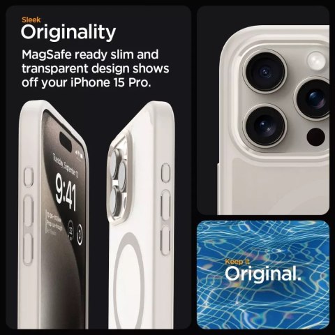 Spigen Etui Spigen Ultra Hybrid Mag Magsafe do Apple iPhone 15 Pro Frost Natural Titanium Spigen Etui Spigen Ultra Hybrid Mag Magsafe do Apple iPhone 15 Pro Frost Natural Titanium