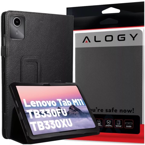 Alogy Etui do Lenovo Tab K11E / M11 10.95" TB330FU/TB330XU/TB331FC stojak pokrowiec obudowa z klapką na tablet Case Alogy Czarne Alogy Etui do Lenovo Tab K11E / M11 10.95" TB330FU/TB330XU/TB331FC stojak pokrowiec obudowa z klapką na tablet Case Alogy Czarne
