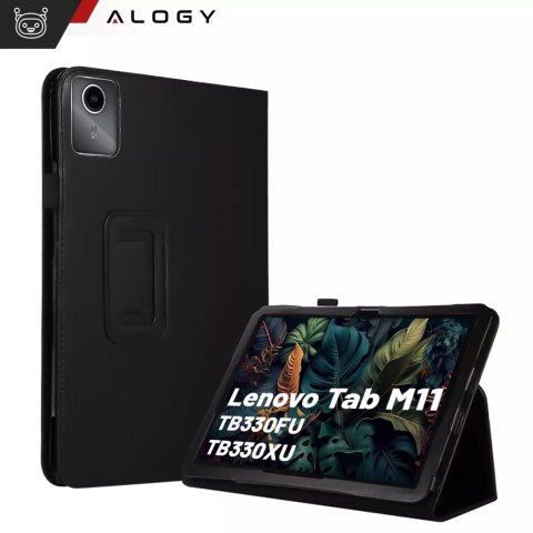Alogy Etui do Lenovo Tab K11E / M11 10.95" TB330FU/TB330XU/TB331FC stojak pokrowiec obudowa z klapką na tablet Case Alogy Czarne Alogy Etui do Lenovo Tab K11E / M11 10.95" TB330FU/TB330XU/TB331FC stojak pokrowiec obudowa z klapką na tablet Case Alogy Czarne