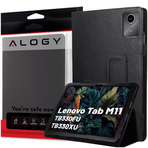 Alogy Etui do Lenovo Tab K11E / M11 10.95" TB330FU/TB330XU/TB331FC stojak pokrowiec obudowa z klapką na tablet Case Alogy Czarne Alogy Etui do Lenovo Tab K11E / M11 10.95" TB330FU/TB330XU/TB331FC stojak pokrowiec obudowa z klapką na tablet Case Alogy Czarne
