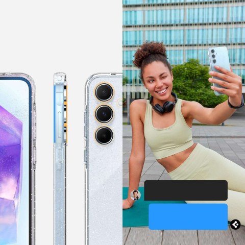 Spigen Etui do Samsung Galaxy A55 5G Spigen Liquid Crystal Glitter Case obudowa plecki Brokat przezroczyste Spigen Etui do Samsung Galaxy A55 5G Spigen Liquid Crystal Glitter Case obudowa plecki Brokat przezroczyste