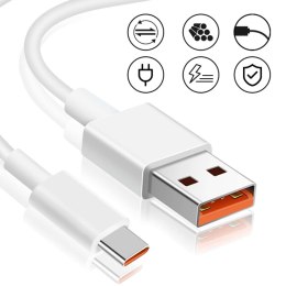Xiaomi Kabel Xiaomi oryginalny USB - USB-C typ C mocny szybki 120W PD 6A 1M przewód Biały