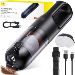 Baseus Odkurzacz samochodowy bezprzewodowy mocny 85W Baseus AP01 15 worków 5000Pa USB-C - czarny