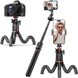 Tech-Protect Selfie stick kijek Bluetooth Statyw Flexible Tripod Giętki elastyczny uchwyt do telefonu zdjęć L07S czarny