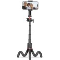 Tech-Protect Selfie stick kijek Bluetooth Statyw Flexible Tripod Giętki elastyczny uchwyt do telefonu zdjęć L07S czarny