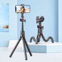 Tech-Protect Selfie stick kijek Bluetooth Statyw Flexible Tripod Giętki elastyczny uchwyt do telefonu zdjęć L07S czarny
