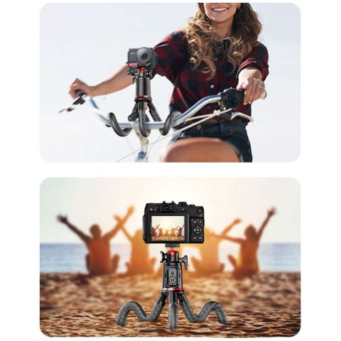 Tech-Protect Selfie stick kijek Bluetooth Statyw Flexible Tripod Giętki elastyczny uchwyt do telefonu zdjęć L07S czarny Tech-Protect Selfie stick kijek Bluetooth Statyw Flexible Tripod Giętki elastyczny uchwyt do telefonu zdjęć L07S czarny