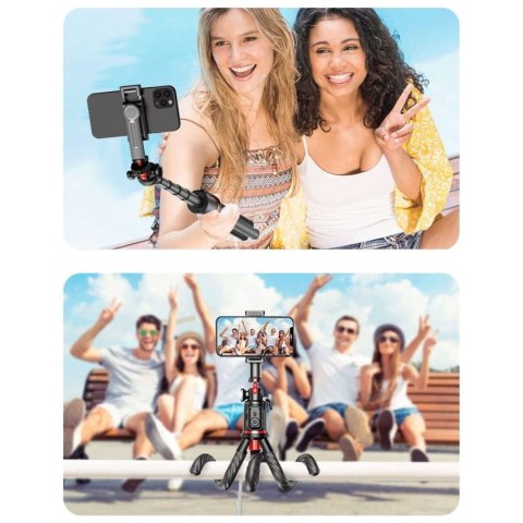 Tech-Protect Selfie stick kijek Bluetooth Statyw Flexible Tripod Giętki elastyczny uchwyt do telefonu zdjęć L07S czarny Tech-Protect Selfie stick kijek Bluetooth Statyw Flexible Tripod Giętki elastyczny uchwyt do telefonu zdjęć L07S czarny