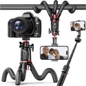 Tech-Protect Selfie stick kijek Bluetooth Statyw Flexible Tripod Giętki elastyczny uchwyt do telefonu zdjęć L07S czarny