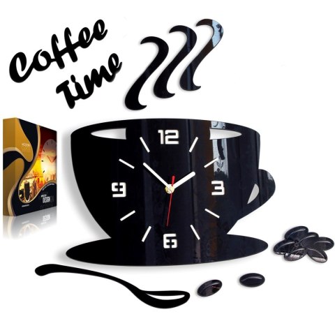 MODERN CLOCK ZEGAR ŚCIENNY COFFEE TIME FILIŻANKA 3D MODERN CLOCK ZEGAR ŚCIENNY COFFEE TIME FILIŻANKA 3D