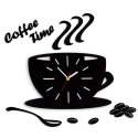 MODERN CLOCK ZEGAR ŚCIENNY COFFEE TIME FILIŻANKA SATIN
