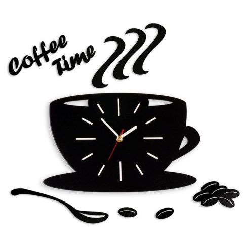 MODERN CLOCK ZEGAR ŚCIENNY COFFEE TIME FILIŻANKA SATIN MODERN CLOCK ZEGAR ŚCIENNY COFFEE TIME FILIŻANKA SATIN